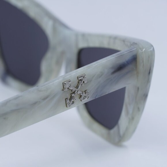 🕶️New Off-White OERI045 EDVARD 0807 Sunglasses - Grey Marble Frame - Picture 6 of 10